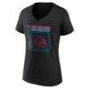 Colorado Avalanche Women's Home Ice Pop Personalized Name & Number V-Neck T-Shirt - Black - Side View