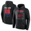 Columbus Blue Jackets Home Ice Pop Personalized Name & Number Hoodie - Black - Front View