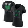 Dallas Stars Women's Home Ice Pop Personalized Name & Number V-Neck T-Shirt - Black - Front View