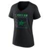 Dallas Stars Women's Home Ice Pop Personalized Name & Number V-Neck T-Shirt - Black - Side View