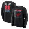 Detroit Red Wings Home Ice Pop Personalized Name & Number Sweatshirt - Black - Front View