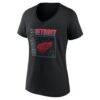 Detroit Red Wings Women's Home Ice Pop Personalized Name & Number V-Neck T-Shirt - Black - Side View