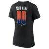 Edmonton Oilers Women's Home Ice Pop Personalized Name & Number V-Neck T-Shirt - Black - Detail View