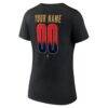 Florida Panthers Women's Home Ice Pop Personalized Name & Number V-Neck T-Shirt - Black - Detail View