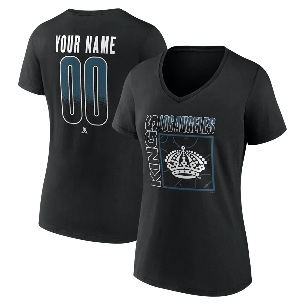 Los Angeles Kings Women's Home Ice Pop Personalized Name & Number V-Neck T-Shirt