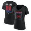 Montreal Canadiens Women's Home Ice Pop Personalized Name & Number V-Neck T-Shirt - Black - Front View