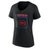 Montreal Canadiens Women's Home Ice Pop Personalized Name & Number V-Neck T-Shirt - Black - Side View