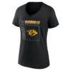 Nashville Predators Women's Home Ice Pop Personalized Name & Number V-Neck T-Shirt - Black - Side View