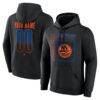 New York Islanders Home Ice Pop Personalized Name & Number Hoodie - Black - Front View