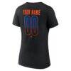New York Islanders Women's Home Ice Pop Personalized Name & Number V-Neck T-Shirt - Black - Detail View