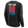 New York Rangers Home Ice Pop Personalized Name & Number Sweatshirt - Black - Detail View