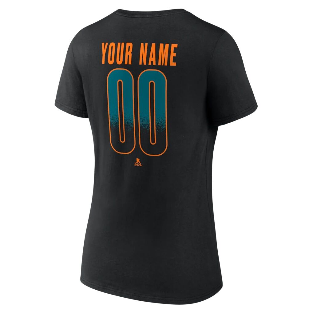 San Jose Sharks Women's Home Ice Pop Personalized Name & Number V-Neck T-Shirt