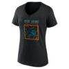 San Jose Sharks Women's Home Ice Pop Personalized Name & Number V-Neck T-Shirt - Black - Side View