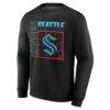 Seattle Kraken Home Ice Pop Personalized Name & Number Sweatshirt - Black - Side View