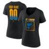 St. Louis Blues Women's Home Ice Pop Personalized Name & Number V-Neck T-Shirt - Black - Front View
