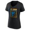 St. Louis Blues Women's Home Ice Pop Personalized Name & Number V-Neck T-Shirt - Black - Side View