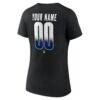 Tampa Bay Lightning Women's Home Ice Pop Personalized Name & Number V-Neck T-Shirt - Black - Detail View