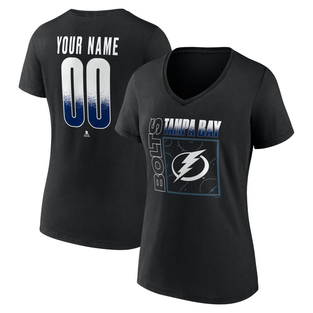 Tampa Bay Lightning Women's Home Ice Pop Personalized Name & Number V-Neck T-Shirt