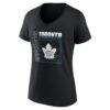 Toronto Maple Leafs Women's Home Ice Pop Personalized Name & Number V-Neck T-Shirt - Black - Side View