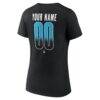 Utah Mammoth Women's Home Ice Pop Personalized Name & Number V-Neck T-Shirt - Black - Detail View