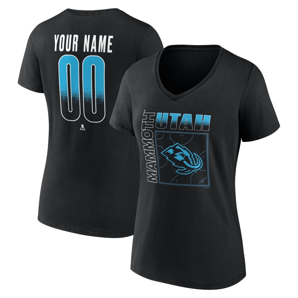 Utah Mammoth Women's Home Ice Pop Personalized Name & Number V-Neck T-Shirt