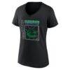 Vancouver Canucks Women's Home Ice Pop Personalized Name & Number V-Neck T-Shirt - Black - Side View