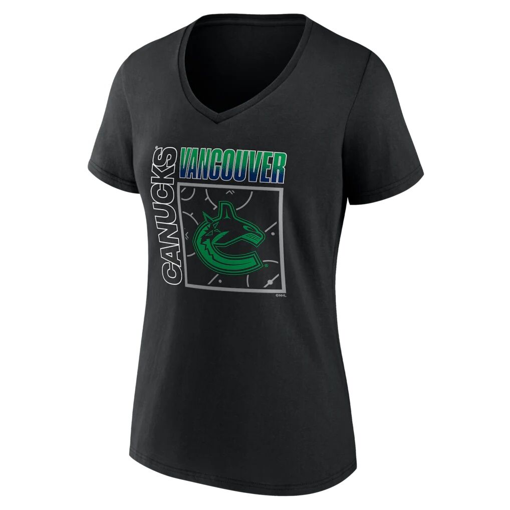 Vancouver Canucks Women's Home Ice Pop Personalized Name & Number V-Neck T-Shirt