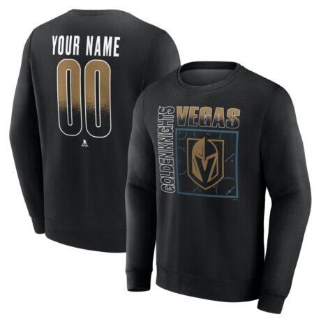Vegas Golden Knights Home Ice Pop Personalized Name & Number Sweatshirt - Black - Front View