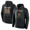 Vegas Golden Knights Home Ice Pop Personalized Name & Number Hoodie - Black - Front View