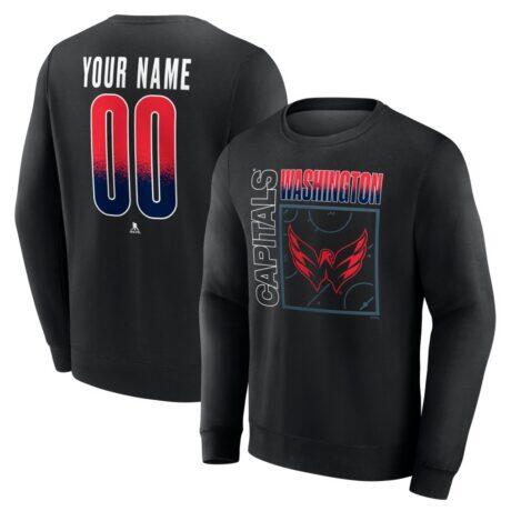 Washington Capitals Home Ice Pop Personalized Name & Number Sweatshirt - Black - Front View