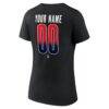 Washington Capitals Women's Home Ice Pop Personalized Name & Number V-Neck T-Shirt - Black - Detail View