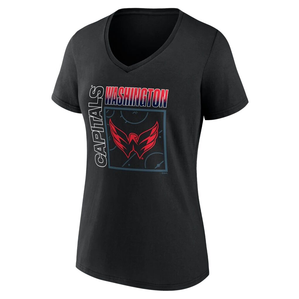 Washington Capitals Women's Home Ice Pop Personalized Name & Number V-Neck T-Shirt