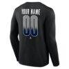 Winnipeg Jets Home Ice Pop Personalized Name & Number Long Sleeve T-Shirt - Black - Detail View