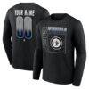 Winnipeg Jets Home Ice Pop Personalized Name & Number Long Sleeve T-Shirt - Black - Front View