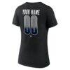Winnipeg Jets Women's Home Ice Pop Personalized Name & Number V-Neck T-Shirt - Black - Detail View