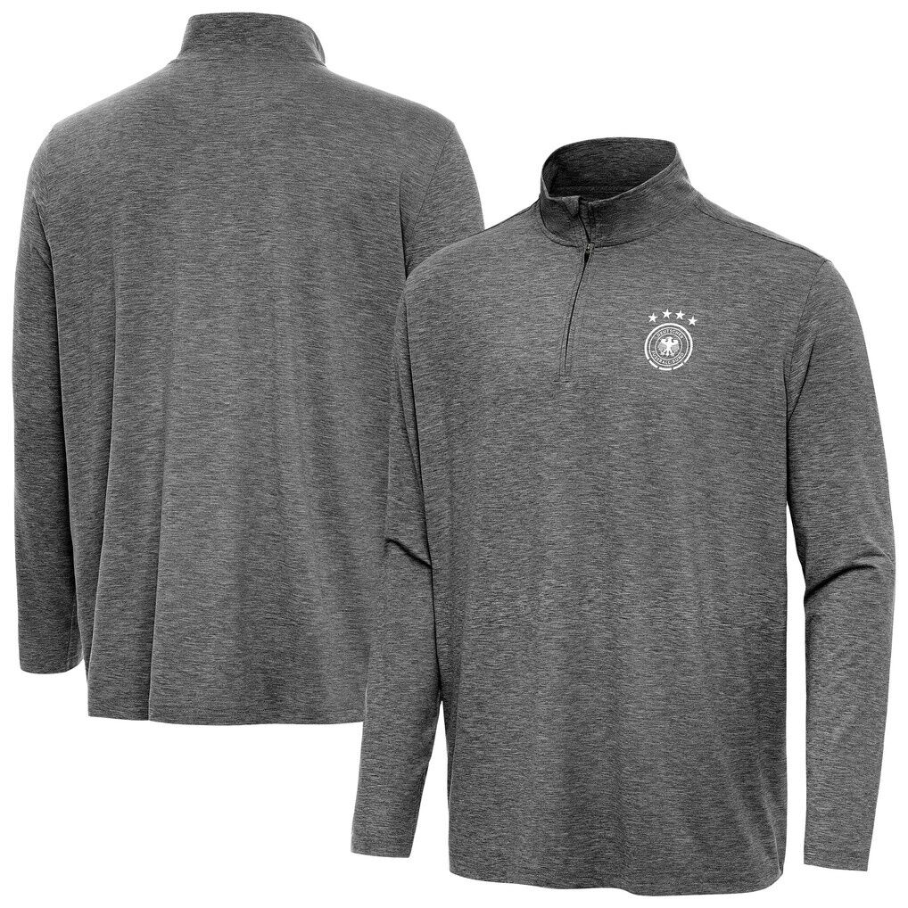 Germany National Team Antigua Masters Quarter-Zip Pullover – Heather Black