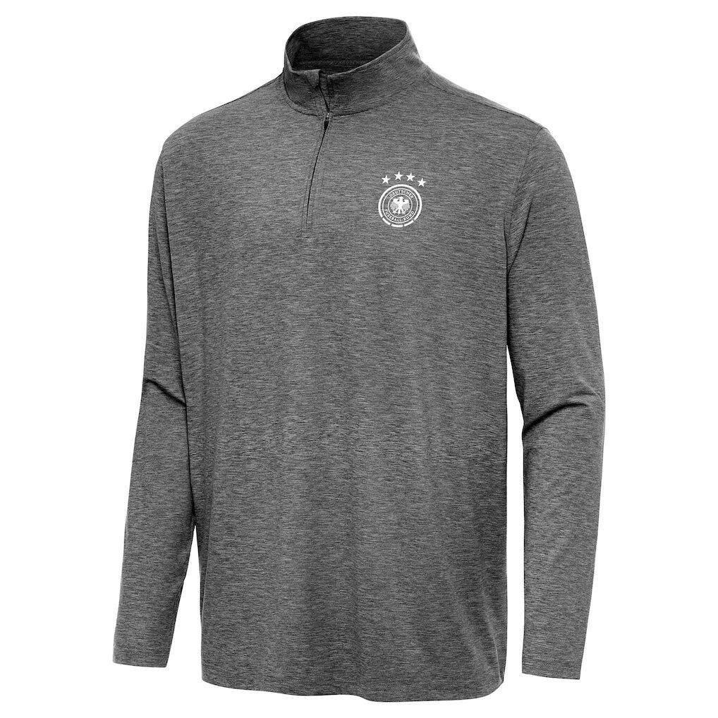Germany National Team Antigua Masters Quarter-Zip Pullover – Heather Black