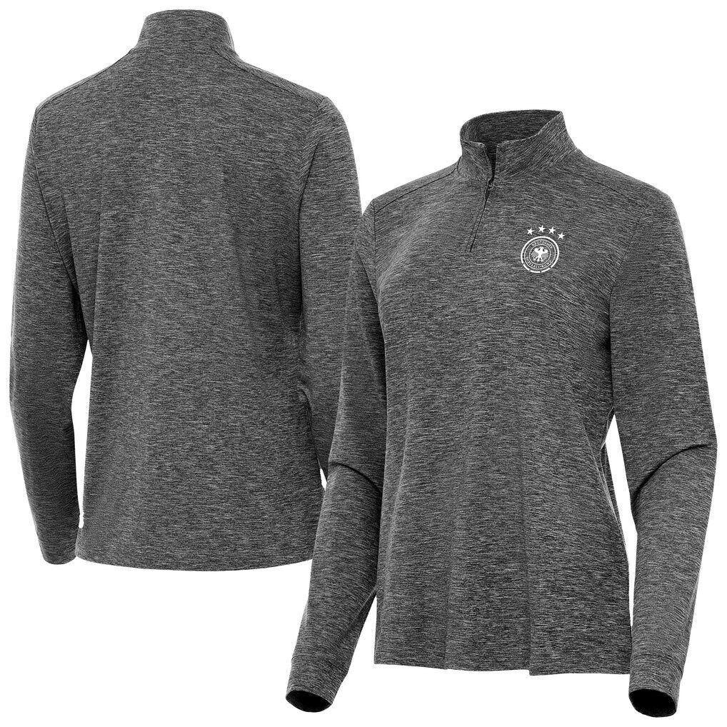 Germany National Team Antigua Women’s Master Quarter-Zip Pullover – Heather Black