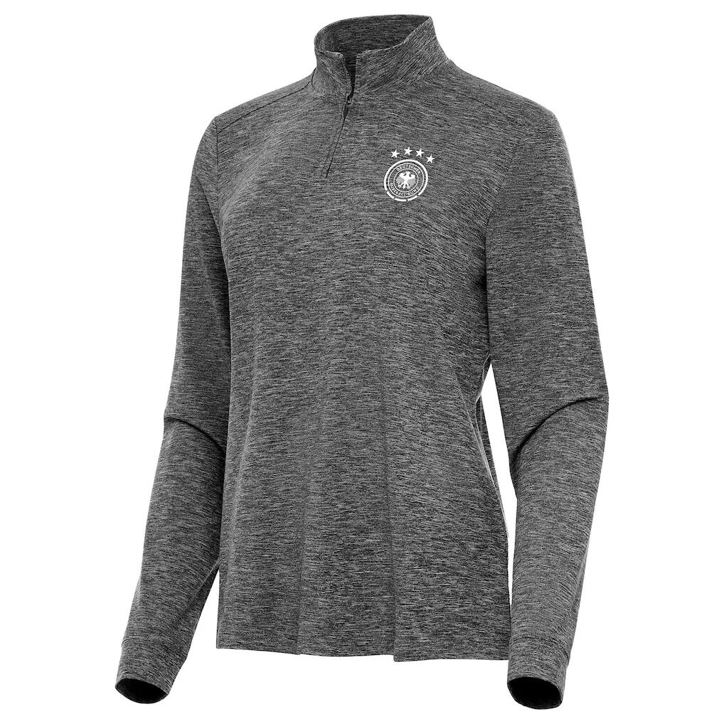 Germany National Team Antigua Women’s Master Quarter-Zip Pullover – Heather Black