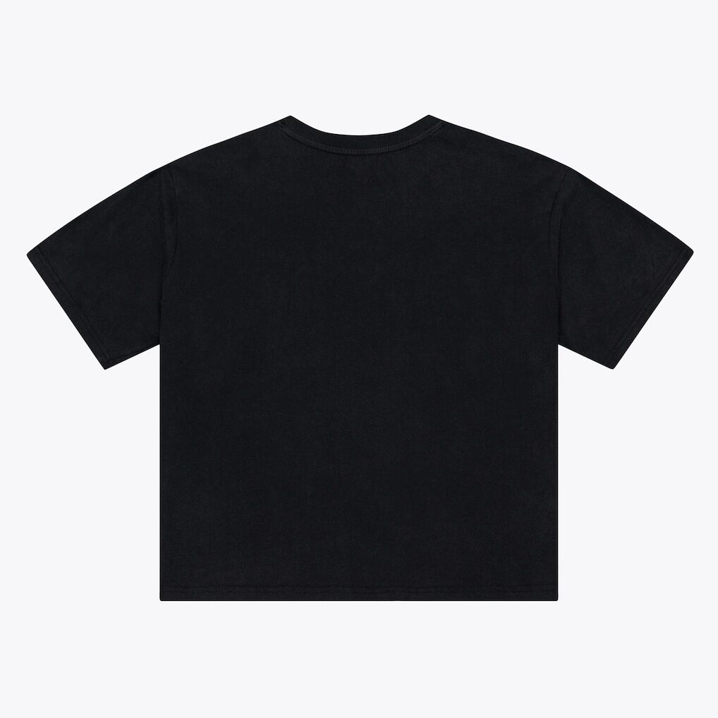 Las Vegas Raiders Mitchell & Ness Women's Core Essentials Micro Logo Boxy Crop T-Shirt