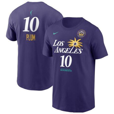 Kelsey Plum Los Angeles Sparks Nike Name & Number T-Shirt - Purple - Front View