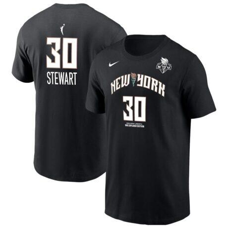 Breanna Stewart New York Liberty Nike Name & Number T-Shirt - Black - Front View