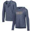Georgia Tech Yellow Jackets Under Armour Women's Breezy Long Sleeve Hooded Tri-Blend T-Shirt - Navy - Front View