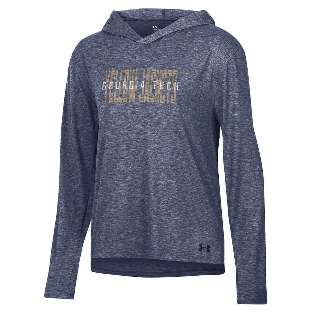 Georgia Tech Yellow Jackets Under Armour Women's Breezy Long Sleeve Hooded Tri-Blend T-Shirt