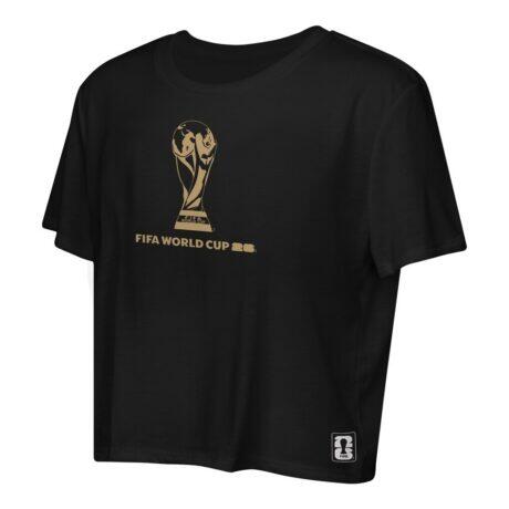 FIFA World Cup 2026 Outerstuff Women's Cropped World Trophy T-Shirt - Black - Front View