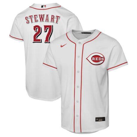 Sal Stewart Cincinnati Reds Nike Youth Home Replica Player Jersey - White - Front View