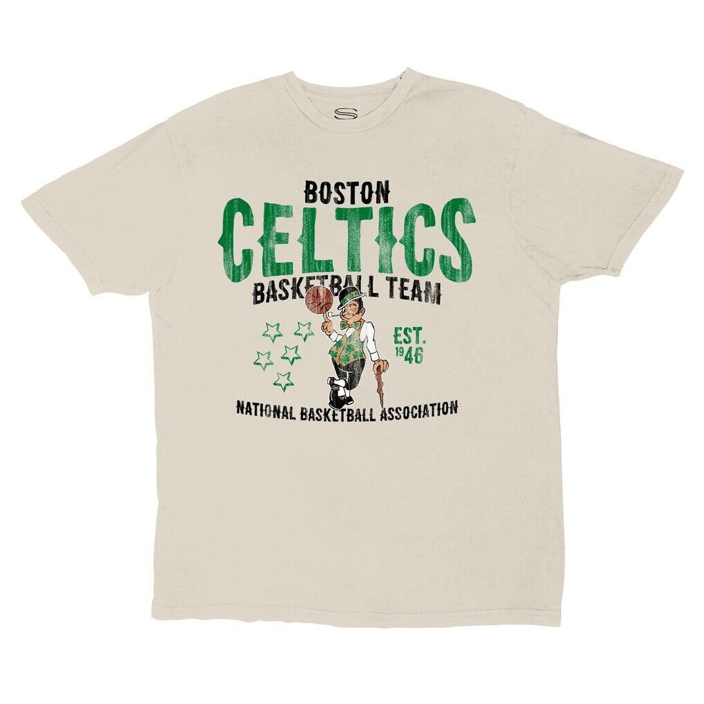 Boston Celtics Stadium Essentials Unisex Shapeshifter Vintage T-Shirt - Khaki