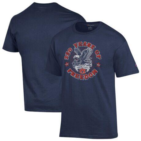 Auburn Tigers Champion Americana 250 Years of Freedom Tonal T-Shirt - Navy - Front View