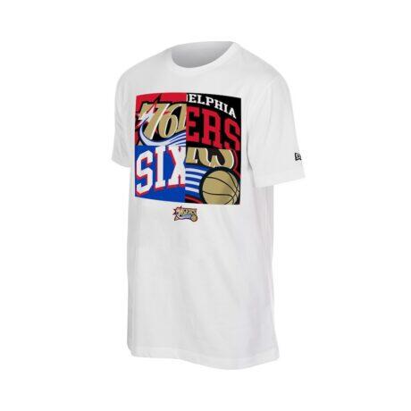 Philadelphia 76ers New Era Block Logo T-Shirt - White - Detail View