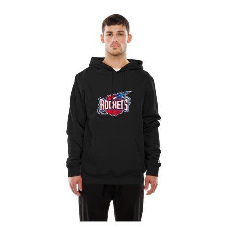 Houston Rockets New Era Front Back Logo Hoodie - Black - Front View